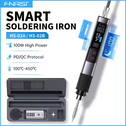 FNIRSI HS-02 Adjustable Temperature Soldering Iron DC 20V 100-450℃ Welding Solder Rework Station PD 