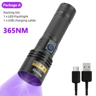 Alonefire ไฟฉายรังสี UV 365nm 20Wไฟฉายรังสี UV แสงสีม่วง USB ไฟฉายล่องหนไฟฉาย UV SV50