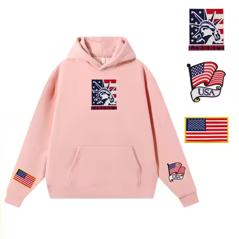 American Flag Sew On Patches for Patriotic Accessories Embroidered USA Patch for Clothing Hat Jeans 