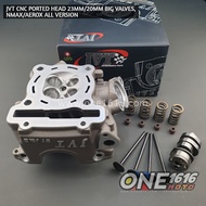 JVT CNC PORTED HEAD 23MM/20MM BIG VALVES FOR NMAX/AEROX ALL VERSION HEAVY DUTY PERFORMANCE PARTS ORI