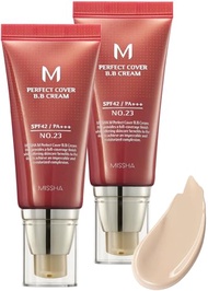 MISSHA M Perfect Cover BB Cream No.23 (2 Pack) Natural Beige for Light with Neutral Skin Tone SPF 42