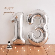 107cm Silver Birthday Number Balloon Silver Balloon Birthday Number Balloon Number Balloon Birthday 