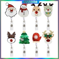 zzz Cute Felt ID Card Lanyard Xmas Badge Reel ID Card Name Tag Holder Retractable Badge Holder Chris