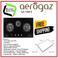Aerogaz 70cm Tempered Glass Hob with 3 Burners AZ-730FT| Express Free Home Delivery