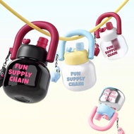 Large-capacity portable water bottle with a big belly, cute cartoon-style girl water jug