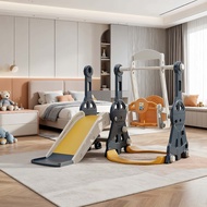 【Free Ball】Slide For Kid Playground Slide&Swing Set With Basketball Hoop Max 100kg Slide for Baby