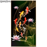 DIY 5D Nine fish Diamond Embroidery,Round Diamond Full Diamond painting ，Nine fish bead painting