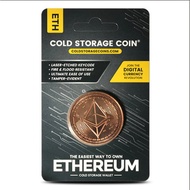 Crypto Ethereum ETH Cold Storage Wallet 1 oz AVDP .999 Fine Cu Copper Bullion Round Coin (Made in Un
