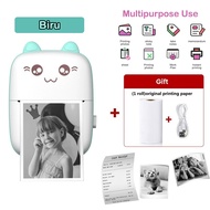 Mini Thermal Printer Bluetooth Printer Portable Tanpa Tinta Thermal Printer Label Receipt Barcode Pr