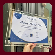 Desktop A4 Certificate Photo Frame with Borderless Crystal Glass