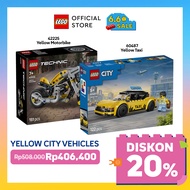 LEGO City Bundle - LEGO Technic 42225 Yellow Motorbike + LEGO City 60487 Yellow Taxi