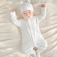 Bộ Đồ Cotton Nguyên Chất Mùa Xuân Thu Đông Dành Cho Trẻ Sơ Sinh Bé Trai Và Bé Gái Quần Áo Bé Tròn Cổ
