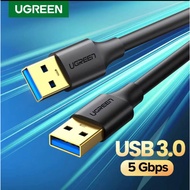 Kabel UGREEN USB‐A ke USB‐A 3.0 1M/2M/3M Cable – High‐Speed Data Transfer, Nylon Braided