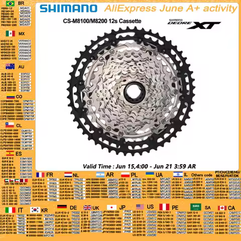 Shimano DEORE XT CS-M8100 M8200 Cassette 9-45T/10-45T/10-51T 12Speed For Mountain Bike Bicycle Part