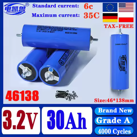 DIANKAISHOU A-grade 3.2V 30Ah 4000 cycle LiFePO4 high rate rechargeable battery, standard 6C dischar