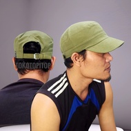 TOPI KOMANDO KANVAS HITAM POLOS
