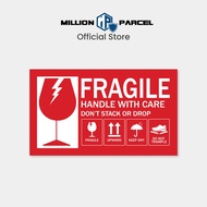 MillionParcel Fragile Label 2 Size | Fragile Sticker | Handle With Care Sticker | Shipping Warning L