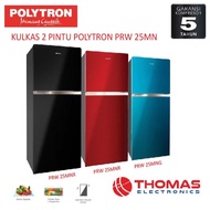 Kulkas Polytron Prw 25 Mnx Lemari Es 2 Pintu Prw 25Mn Tempered Glass