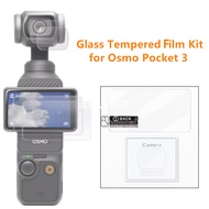 ฝาครอบหน้าจอปกป้องเลนส์หน้าจอ LCD แบบแข็งฟิล์มกระจกเทมเปอร์ Pocket3สำหรับ DJI Osmo Pocket 3ขากล้องมือถือกล้องแอคชั่นแคมเมรา