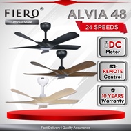 Fiero ALVIA / ALVIA LED 5 Blades DC Motor Ceiling Fan with 24 Speeds Remote Control - Black/White/Pi