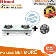 PROMO !!! BUNDLE - RINNAI KOMPOR GAS 2 TUNGKU RI 712 GA (W) - WHITE &amp;