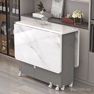 Wheel Movable Small Table Foldable Household Rectangular Dining Table Can Eat Small Apartment Multif