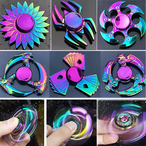 21 Styles Colorful Fidget Spinner Stress Relief Hand Spinner Metal EDC Spinner Desk Gyroscope Toys A