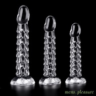 Transparent Crystal Dragon Scales Butt Plug Shaped Anal Dilator Anal Plug for Men and Women Masturbator Sex Toy