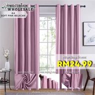 G4 Ready Made Curtain  Siap Jahit Langsir Langsir RAYA Kain Tebal Curtain ( Hook / Eyelet ) PINK BELACAN