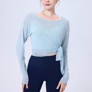 FITBEBE - Sports Bra Top Long SleeveWanita | Gym Yoga Pilates Cover Up Top (Deeva)