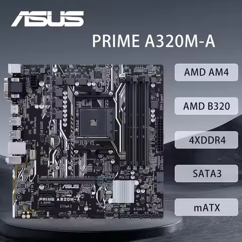 ASUS PRIME A320M-A Motherboard AMD AM4 Support R5 5600 3500X R7 5700X 1800X R3 3200G R9 5950X CPU 4x