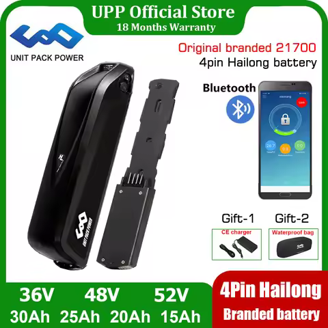 21700 Bluetooth EBike Battery 4Pin Hailong 36V 52V 48V 20Ah 25Ah 50E M50T cells for Bafang 1500W 100