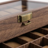 24-Slot Watch Box Divided Compartments 24-Slot Watch Organizer Locking Clasp Soft Soft Lining