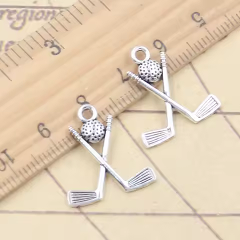20pcs Charms Hockey Stick Club 20x18mm Tibetan Silver Color Pendants Antique Jewelry Making DIY Hand