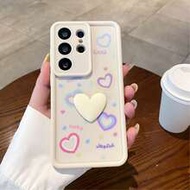 1pc Rainbow Heart Pattern + Heart Glue Design Gradient Phone Case [International Version Non-Local V