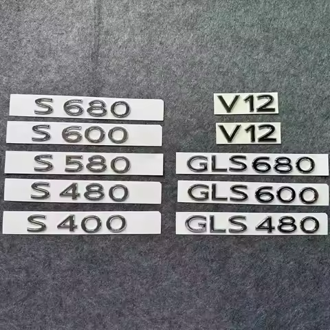 Suitable for Maybach S480 S580 S680 GLS480 GLS600 V12 Z223 X222 W167 tail logo matte glossy black ch
