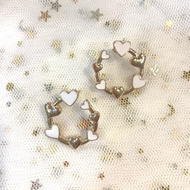 Earring- White love earring 925 silver