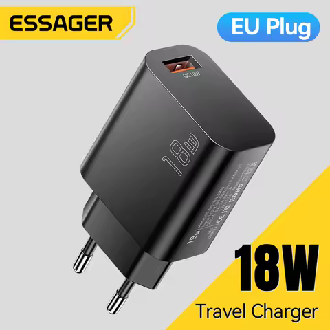 Essager 18W QC3.0 USB A Charger USB Quick Charge 3.0 Fast Wall Charger for Samsung S24 Huawei Xiaomi