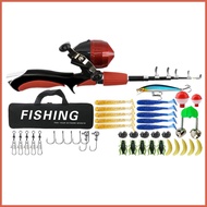 Kids Fishing Gear Portable Tackle Box Fishing Kit 1.6m/5.25 feet Telescopic Fishing Rod Kids Fishing