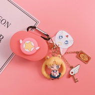 Cartoon Sailor Moon Silicone Earphone Case for Xiaomi AirDots Shockproof Cover for Redmi AirDots Blu