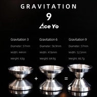 AceYo Gravitation 9 Wide Design Metal Yoyo Professional Competition Grade Aluminum Yo-Yo + Free Bear