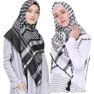 Palestine Women's Hijab Turban, Latest Tassel Square Headscarf Turban, Latest Women's Hijab Turban