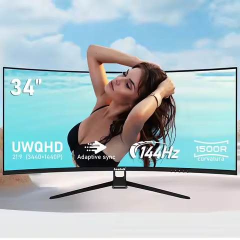 Gawfolk 34 inch 4K HD 144hz high resolution 1500r curved gaming monitor, gaming model，(Black Friday,