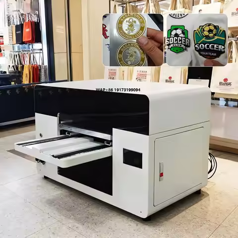 Lainkjet DTF 3D UV Textile Printer A2 A3 UV Flatbed Printer for 3D Silicone Logo Patch Garment Print