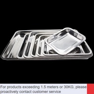 new💖Tray in Disinfection Cabinet Stainless Steel Plate Dish Household Iron Plate Barbecue Plate Rectangular Put Cup 55YD