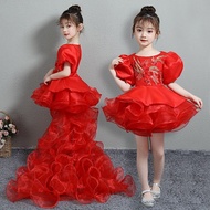 Children's Dress Little Host Catwalk Trailing Piano Performance Dress 7.27
