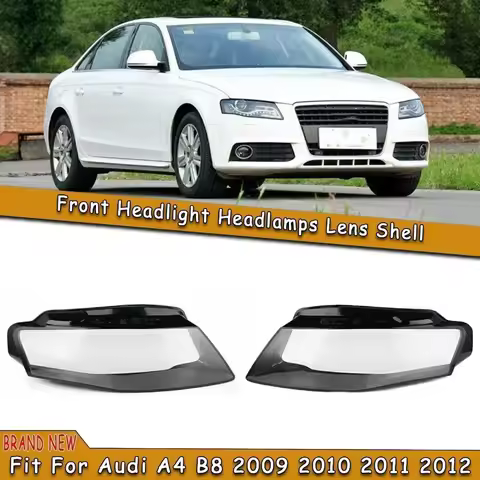 For Audi A4 B8 S4 2009~2012 1PCS Car Front Headlight Lens Cover Transparent Lamp Shell Auto Lampcove