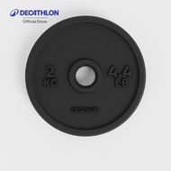 Decathlon Weight Training 2 Kg 28 Mm Round Plate Made Of Cast Iron For Size 28 Mm. 2 Kg.-Black
