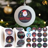 500Pcs Round Christmas Theme Paper Stickers / Xmas Gift Box Envelope Decor Labels Candy Bag Sealing Sticker