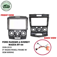 9 Inch Car Fascia for Ford Ranger & Everest MAZDA BT-50 2006-2010 Head Unit Fascia Radio Frame Panel